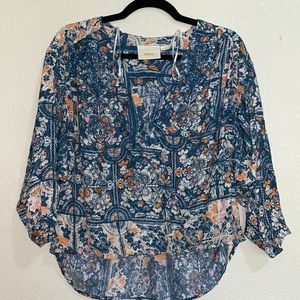 Maeve Anthropologie high low blouse
